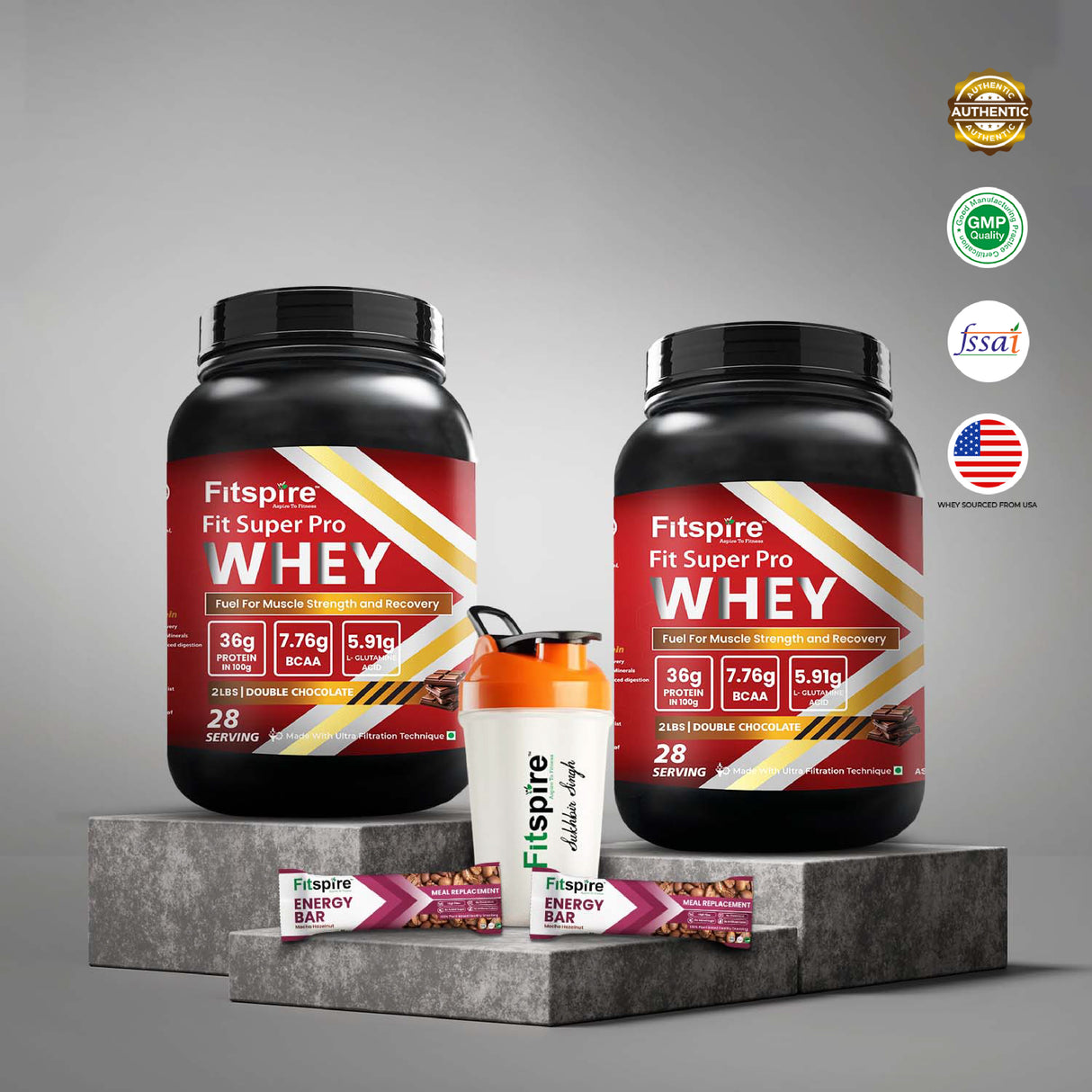 Fit Super Pro Whey Combos + 2 Energy Bars & Shaker