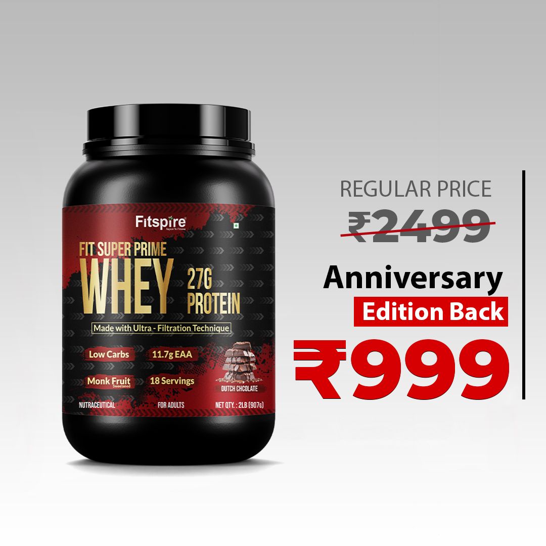 Fit Super Prime Whey 27g - Dutch Chocolate - Naturally Sweetened With Monk Fruit