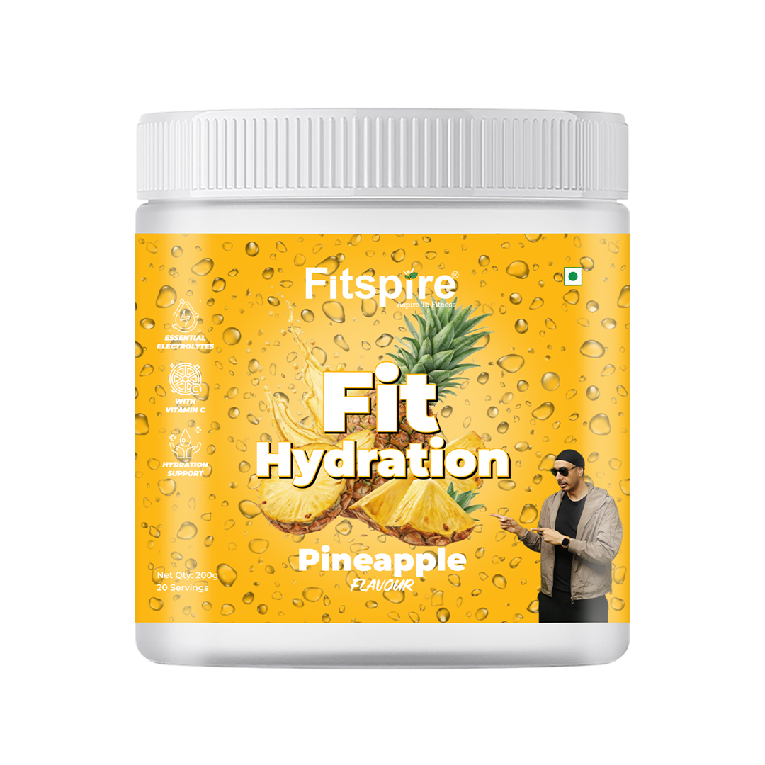 Fitspire Fit Hydration Pineapple Drink Powder | Electrolyte Hydration Mix | Instant Hydration Formula | 200g