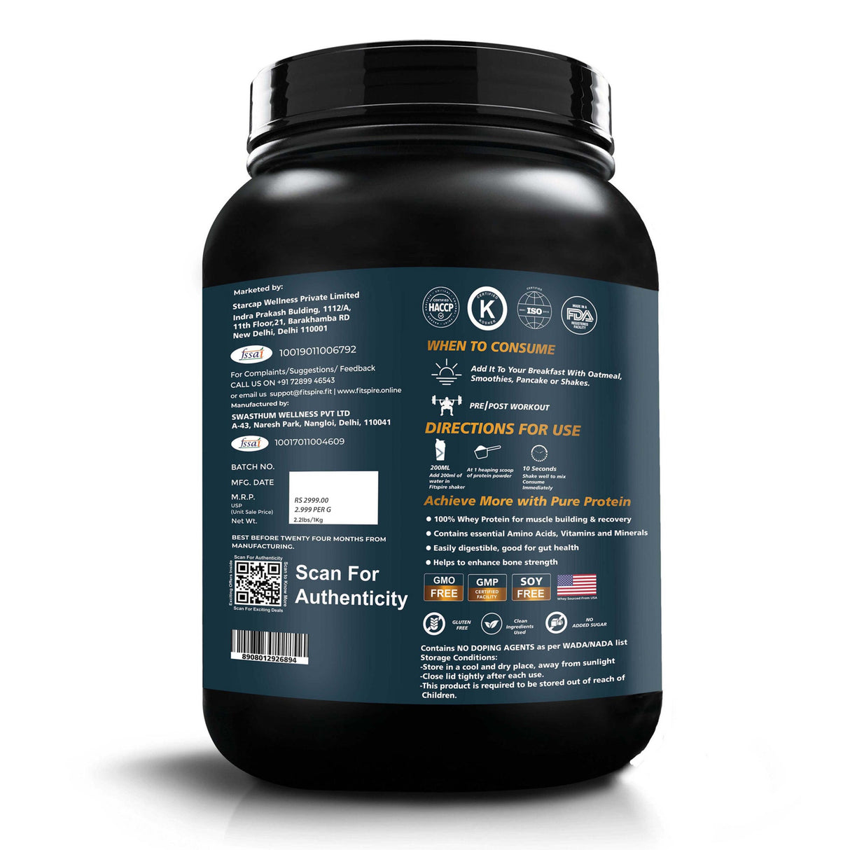 Fit Super Whey Protein Combos (1kg) With Free Creatine