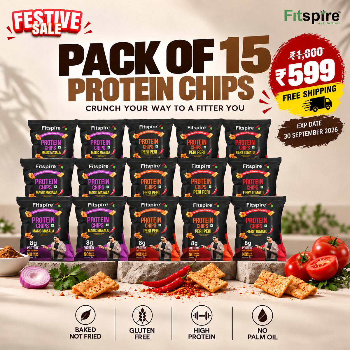 Protein Chips ( 8g protein in Each Pack )