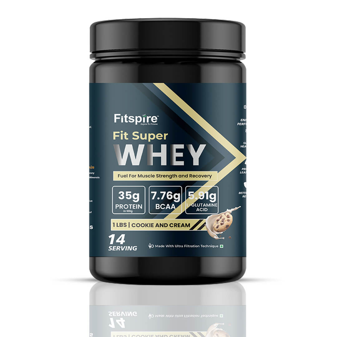 Fit Super Whey Protein - Gourmet Coffee (1kg) With Nitra Whey - Cookie & Cream (1 Lbs)