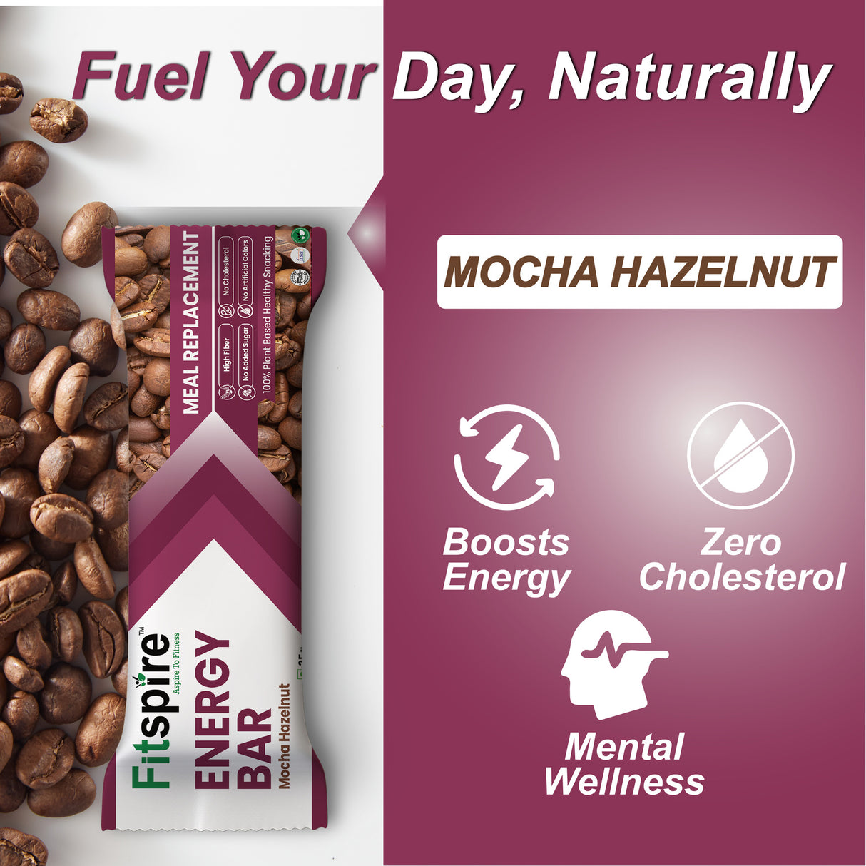 Fitspire Complete Fitness Fuel Pack: Fit Super Pro Double Chocolate Whey (2 lbs) + Fit Super Whey Gourmet Coffee (2lbs) + Mocha Hazelnut Energy Bar (35g) + 400ml Shaker