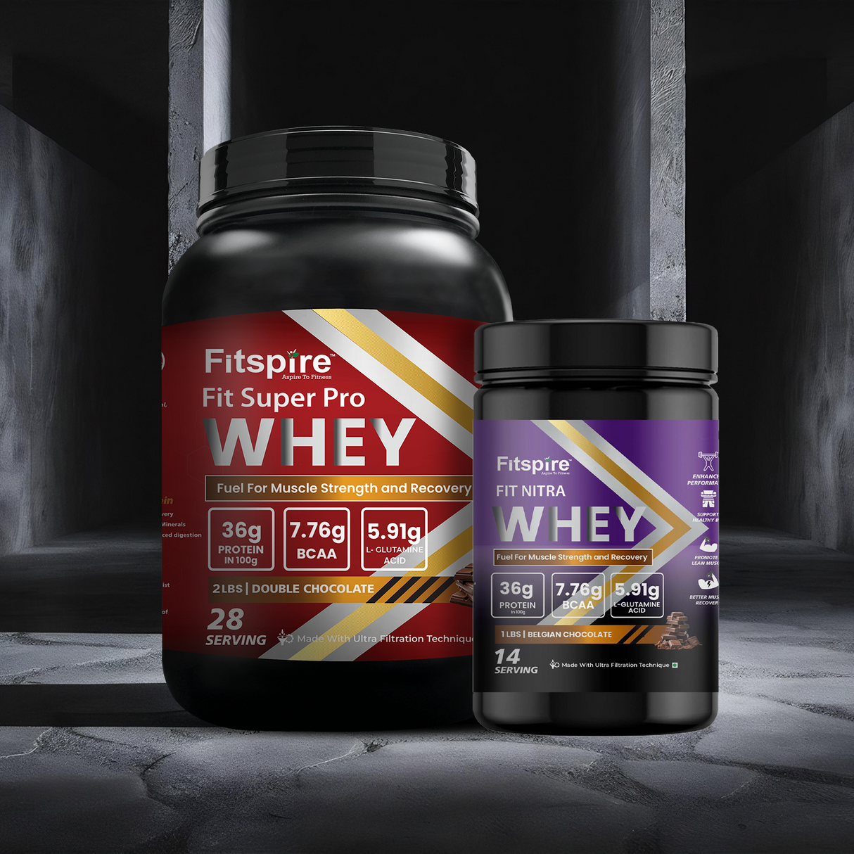 Fit Super Pro Whey Protein 2 Lbs + Nitra Whey 1 Lbs