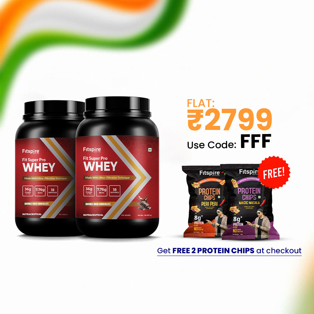 Fitspire Fit Super Pro Whey Protein | Double Rich Chocolate | 2 lbs | 36 g Protein per 100 g| Digestive Enzymes & Probiotics| No Added Sugar | 2Lbs + 2Lbs