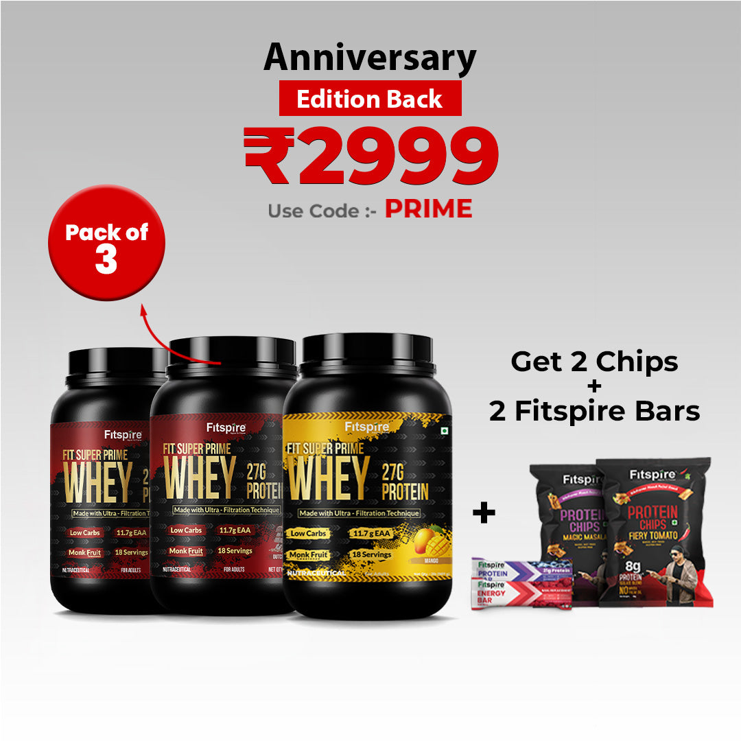 Fit Super Prime Whey 6LBS ( 2X2LBS Dutch + 2 LBS Mango) | 27g Per Scoop | Naturally Sweetened With Monk Fruit