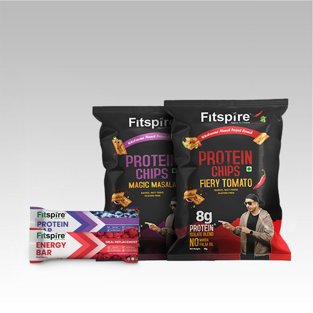 Fitspire Healthy Snack Combo | 2 Protein Chips (30g Each) + Fitspire Bar | High Protein, Gluten-Free Snacking Pack