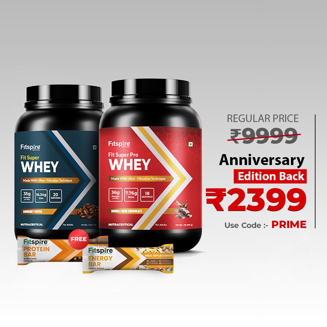 Fitspire Super Whey Protein Duo – Gourmet Coffee + Double Chocolate (Pack of 2)