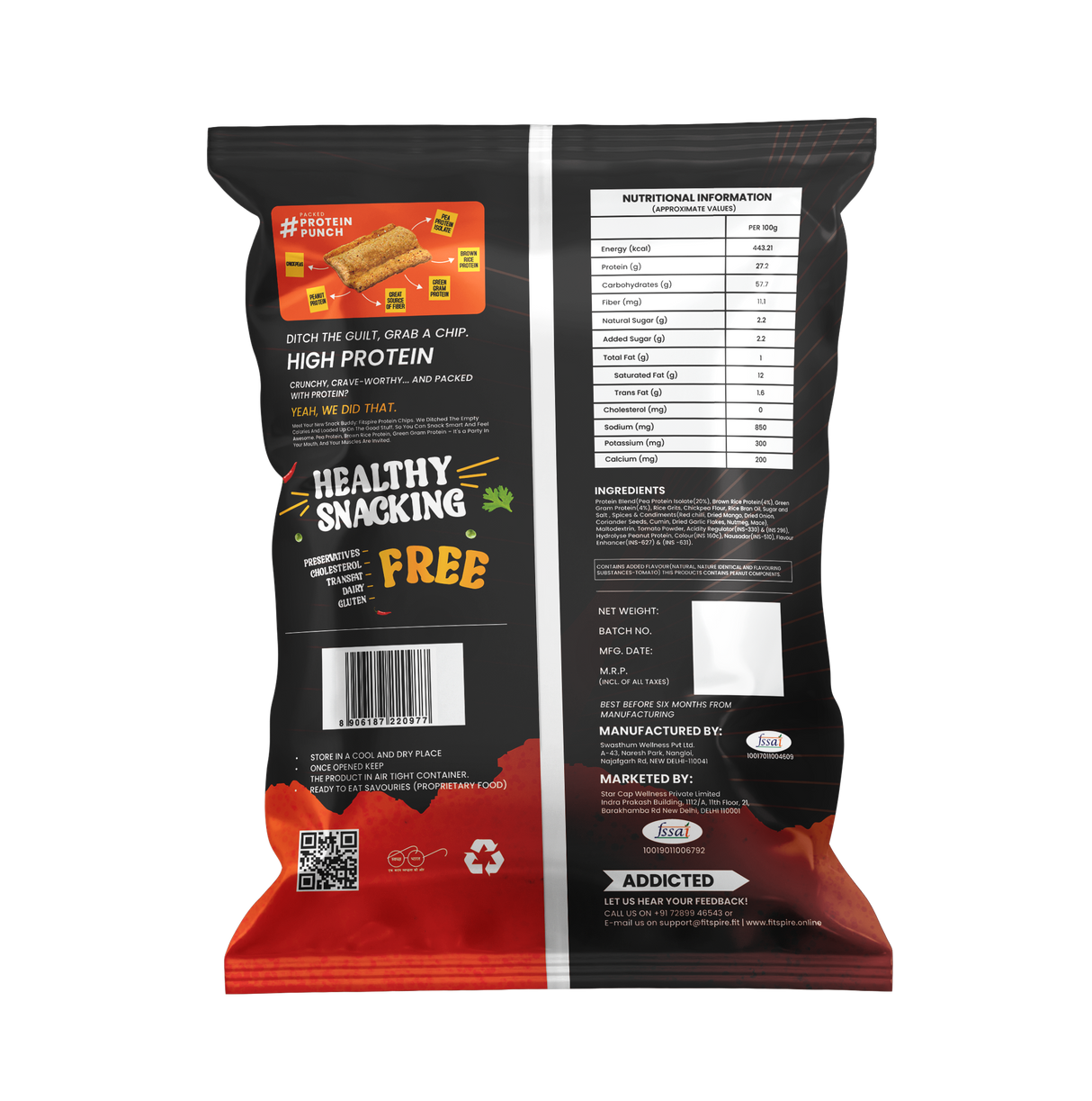 Fitspire Protein Chips ( Pack of 1 ) – Assorted Flavors (37g)