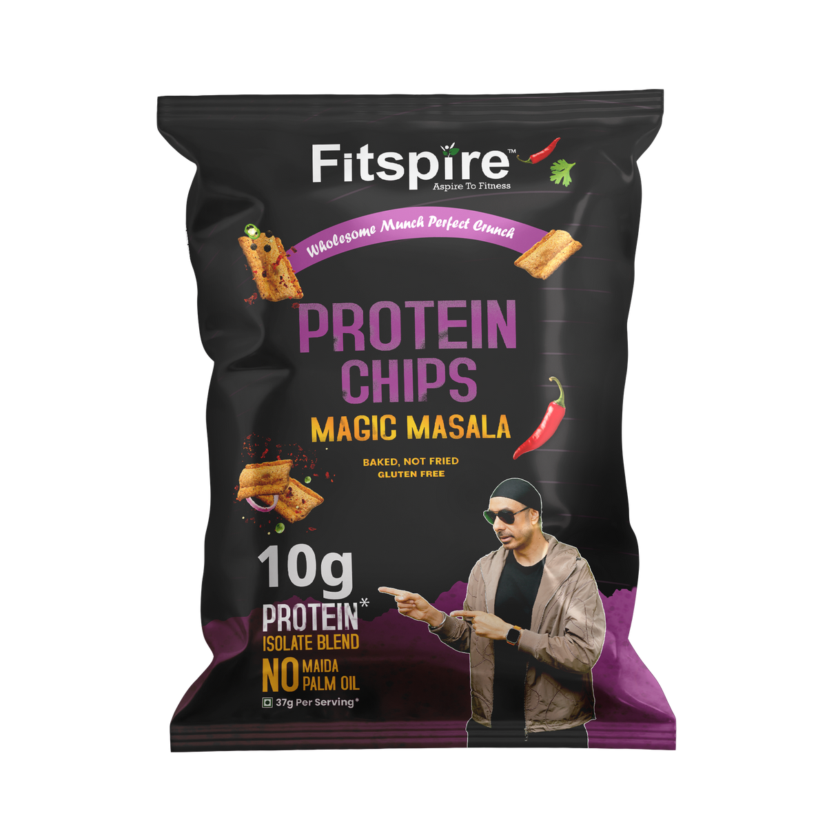🎁 Fitspire Protein Chips ( Pack of 1 ) – Assorted Flavors (37g) (100% off)