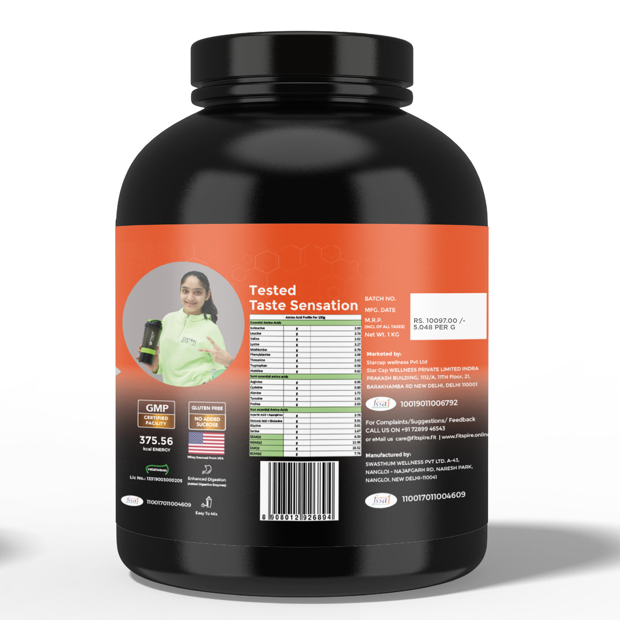 Evika Fit Super Pro Plus Whey Protein - Kesar Pista (4 Lbs) With Creatine