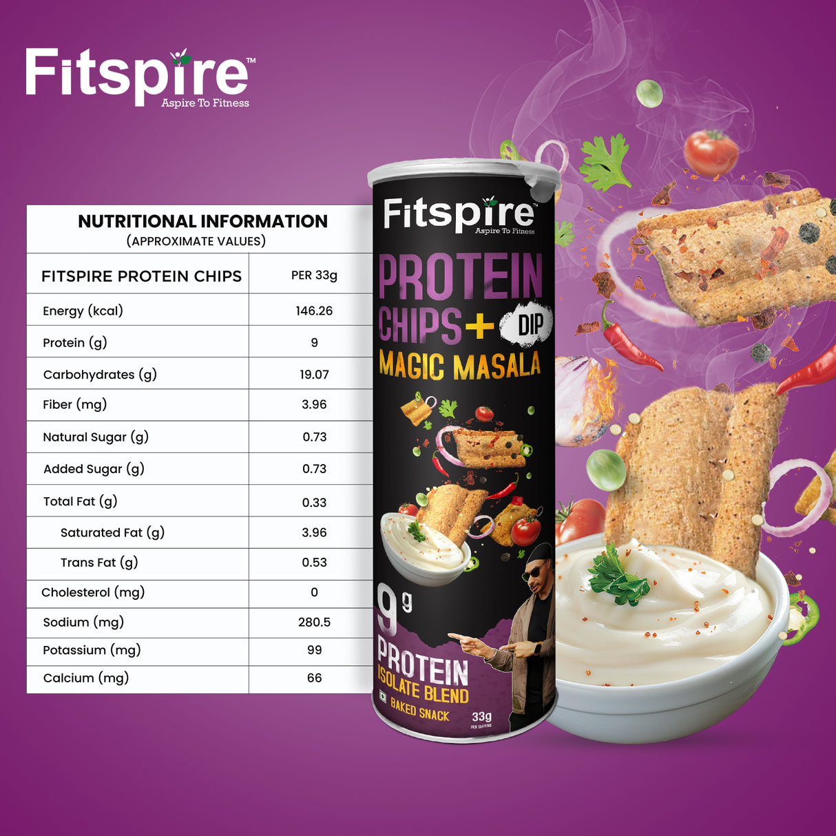 Fitspire Protein Chips - Magic Masala (33g)