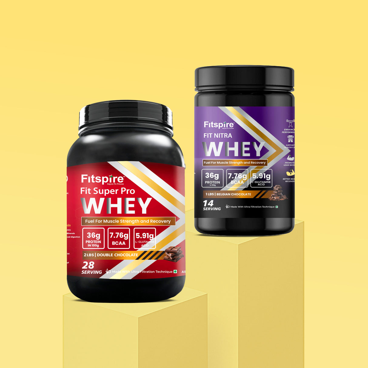 Fit Super Pro Whey Protein 2 Lbs + Nitra Whey 1 Lbs