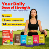 Evika Fit Super Pro Plus Whey Protein (2lbs) + Peanut Butter (Cookie crunch) + Pack of 5 Sachets YOR Protein (50g Sachet with 20g Protein)