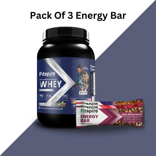 100% ADVANCED ISOLATE GOLD WHEY WITH ENERGY BAR (PACK OF 3)