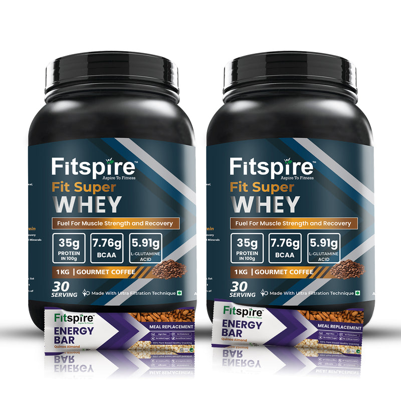 Fit Whey Protein (Pack Of 2) With 2 Energy Bars