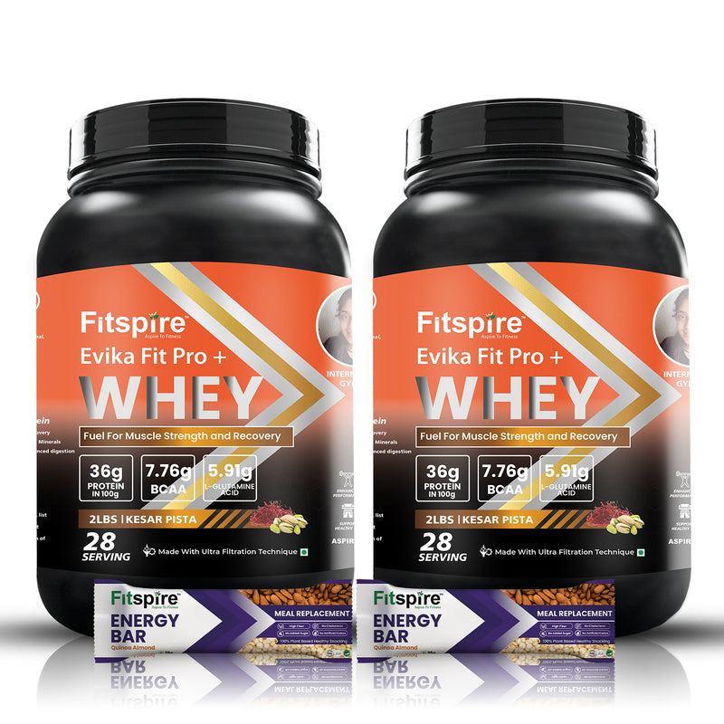 Fit Whey Protein (Pack Of 2) With 2 Energy Bars