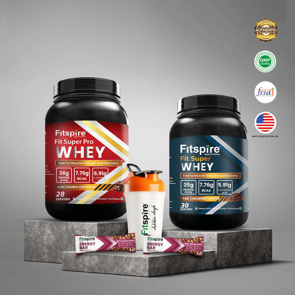 Fit Super Pro Whey Combos With Shaker & 2 Energy Bars