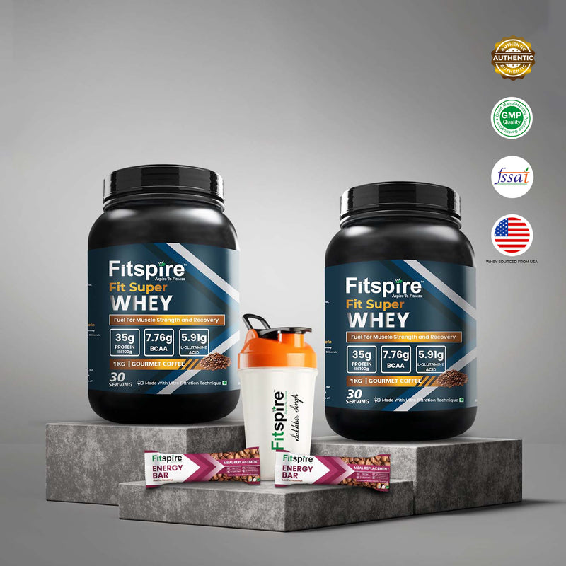 Fit Super Pro Whey Combos With Shaker & 2 Energy Bars