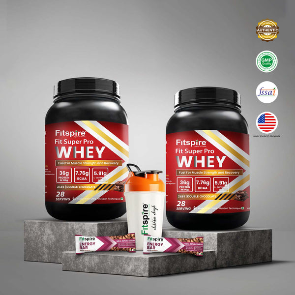 Fit Super Pro Whey Combos With Shaker & 2 Energy Bars