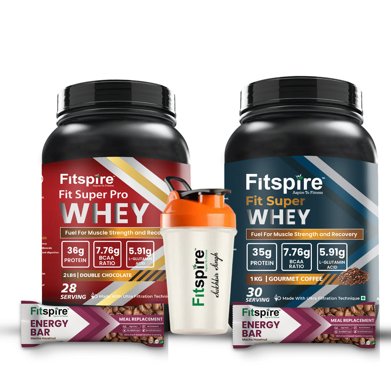 FIT SUPER PRO WHEY COMBOS WITH SHAKER & 2 ENERGY BARS