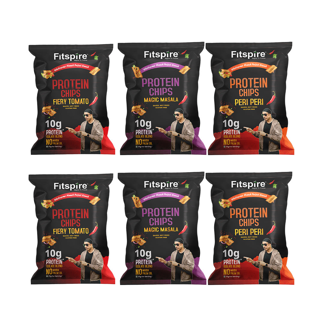 Fitspire Protein Chips ( Pack of 6 ) – Assorted Flavors (37g)