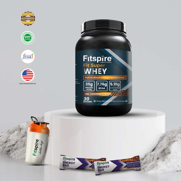 Fit Super Whey Protein With Shaker & 2 Energy Bars