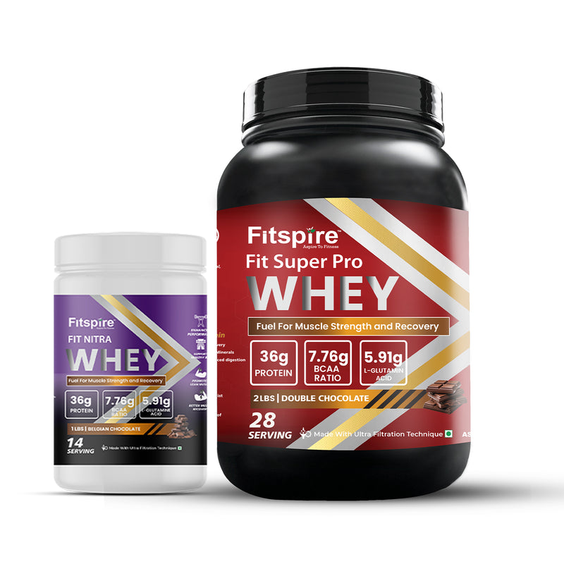 FIT SUPER WHEY PROTEIN COMBO WITH FIT NITRA WHEY (1 LBS)