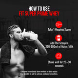 Fit Super Prime Whey Dutché Chocolate-27g High-Protein Content, Probiotic-Enriched & Naturally Sweetened with Monk Fruit for Lean Muscle & Rapid Recovery