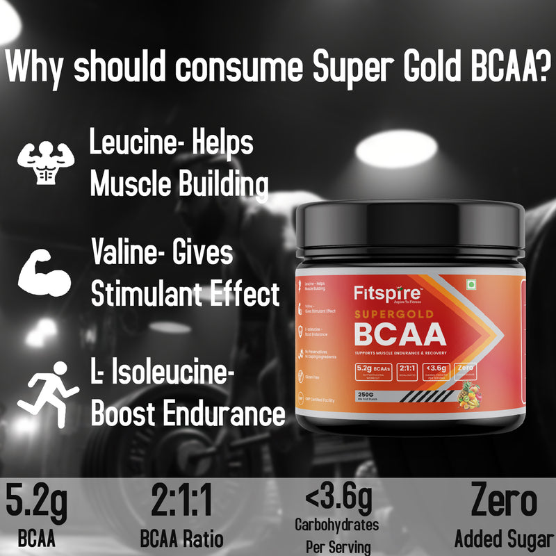 SUPER GOLD BCAA (MIX FRUIT PUNCH) (250g)