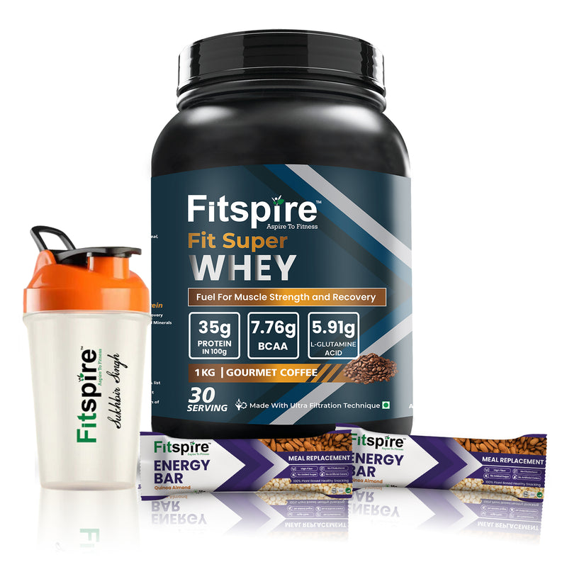 FIT SUPER WHEY PROTEIN WITH SHAKER & 2 ENERGY BARS