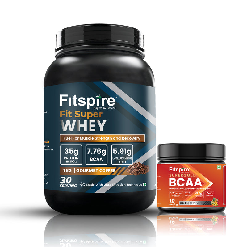 FIT SUPER WHEY PROTEIN (1kg) WITH BCAA (250g)