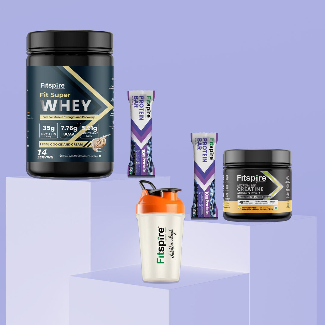 Box of Whey Protein (1Lbs) + Creatine + 2 Protein Bars & Shaker