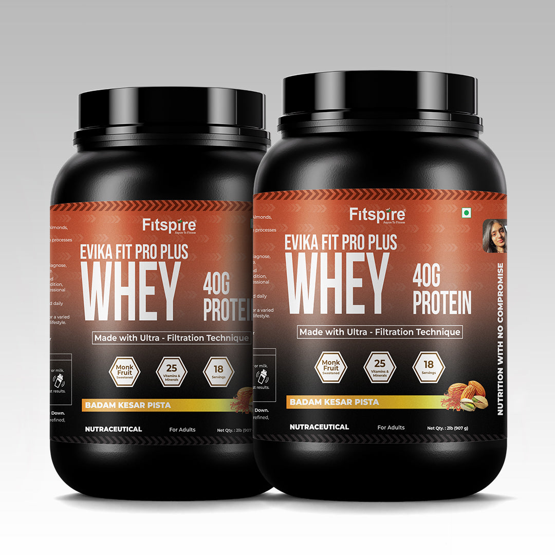 Fitspire Evika Fit Pro Plus Whey Protein Duo | 40g Protein, Monk Fruit Sweetened – 2 x 907g