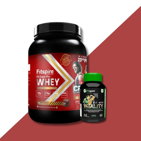 FIT SUPER PRO WHEY PROTEIN (DOUBLE CHOCOLATE) WITH FIT MEN VITALITY