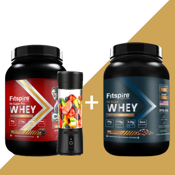 Fit Super Pro Whey Protein (Double Chocolate Flavor) PLUS SUPER WHEY PROTEIN (Gourmet Coffee)