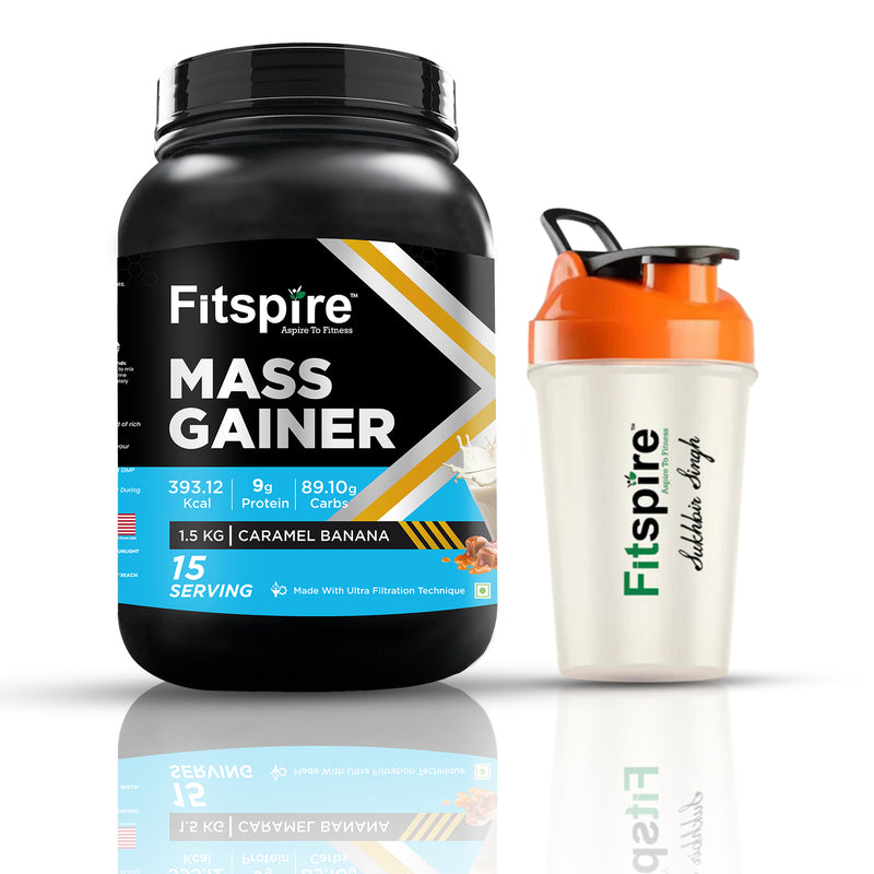 Fitspire Mass Gainer Caramel Banana With Shaker