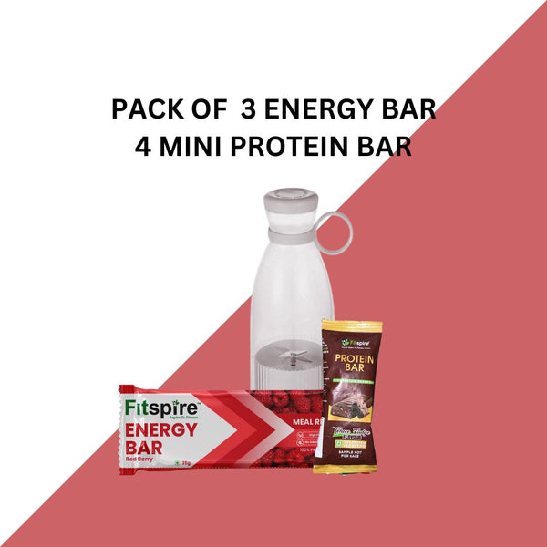 MINI PROTEIN BAR (PACK OF 4) &ENERGY BAR (PACK OF 3) WITH JUICER
