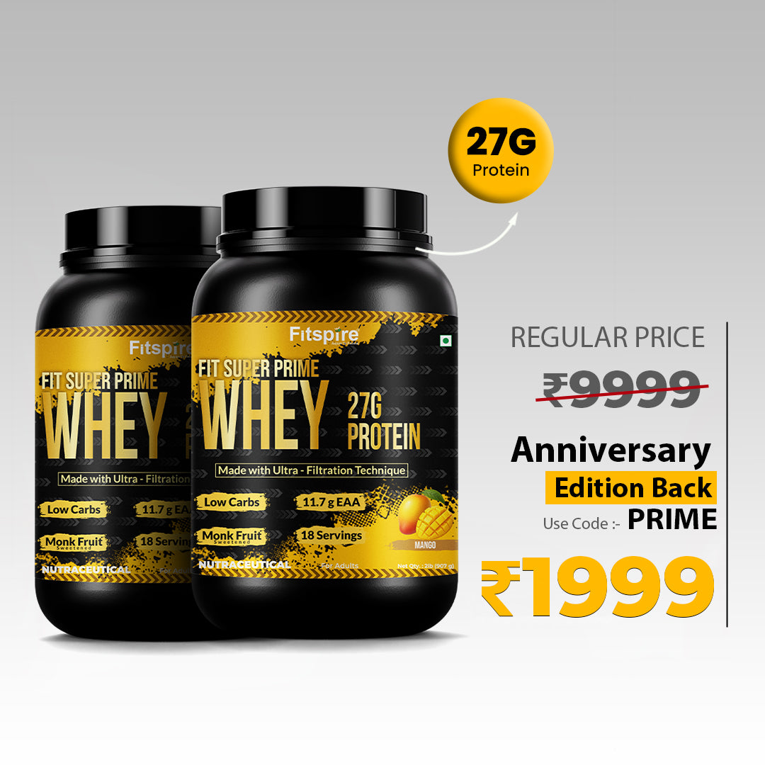 Fit Super Prime Mango Whey Protein 27g – 2LBS x 2LBS Combo Pack (Pack of 2)