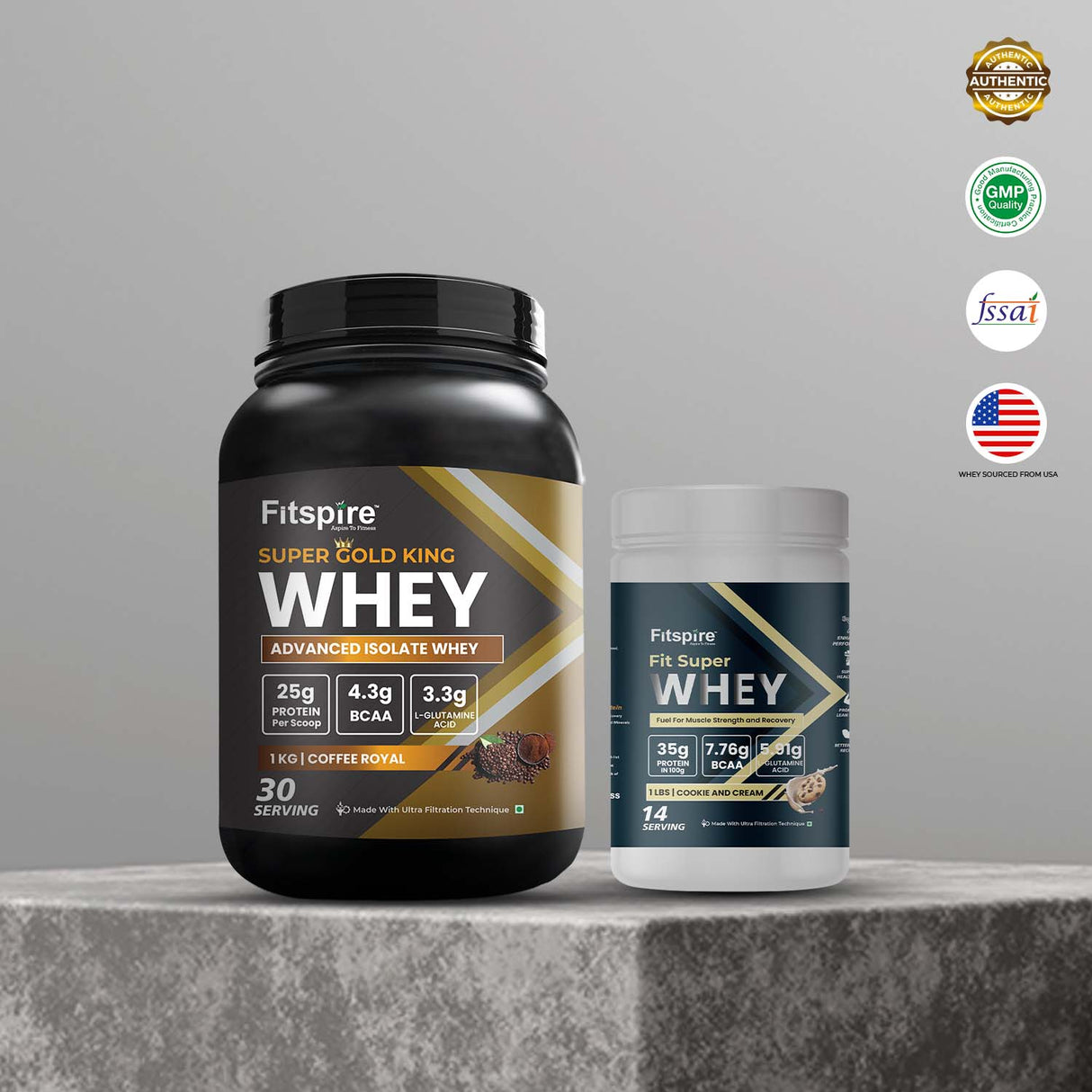 Super King Gold Whey Isolate (1kg) with Nitra Whey (1lbs)