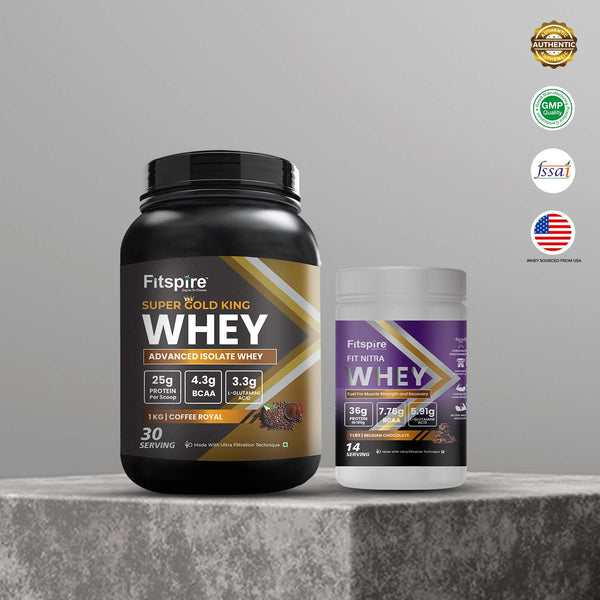 Super King Gold Whey Isolate (1kg) with Nitra Whey (1lbs)