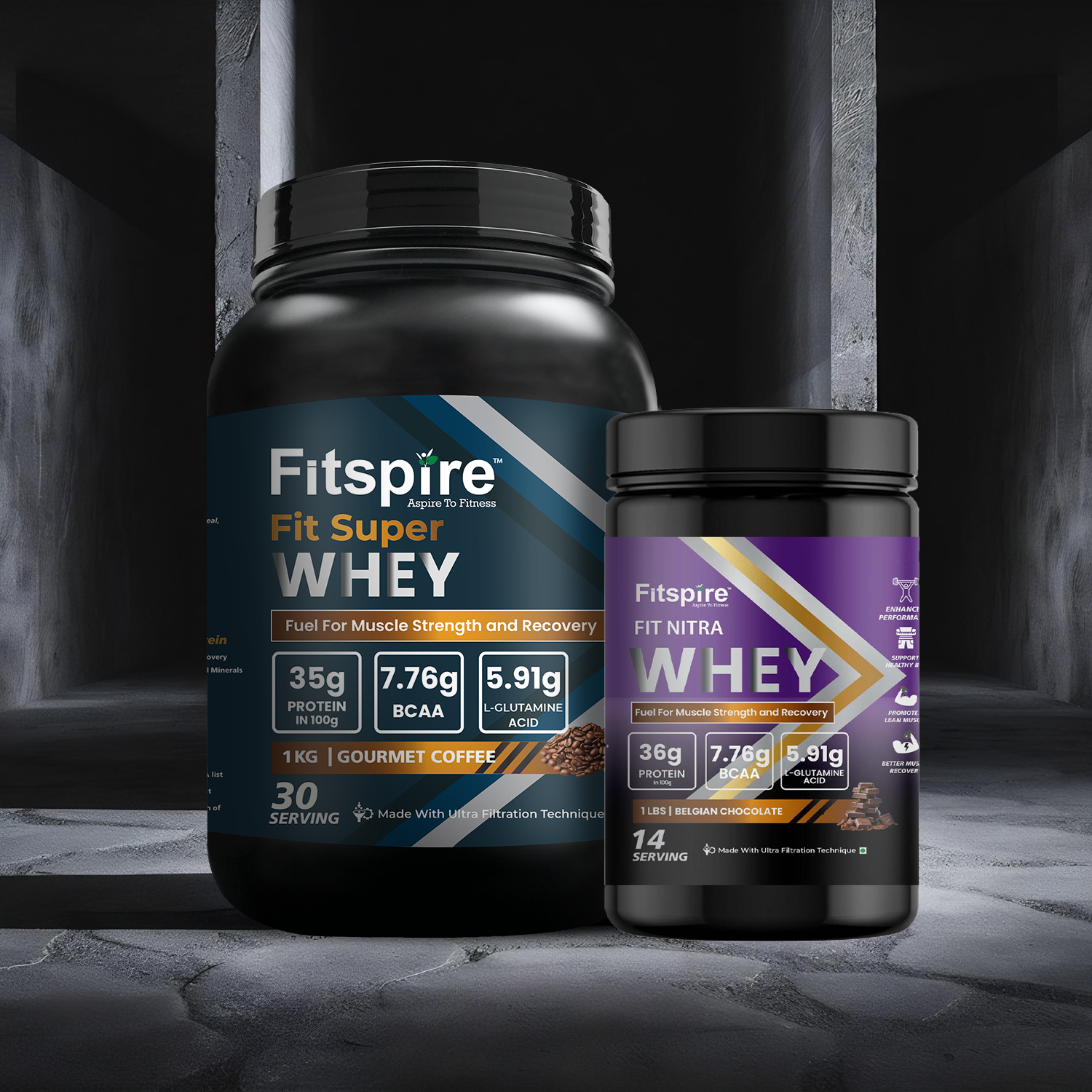 Fit Super Whey Protein (1 Kg) + Nitra Whey (1 Lbs)