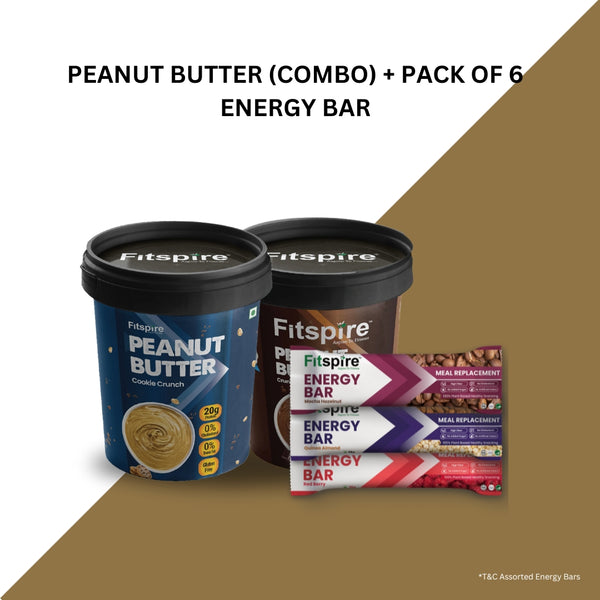 PEANUT BUTTER (COOKIE CRUNCH & CRUNCHY CHOCOLATE) WITH 6 ASSORTED ENERGY BARS