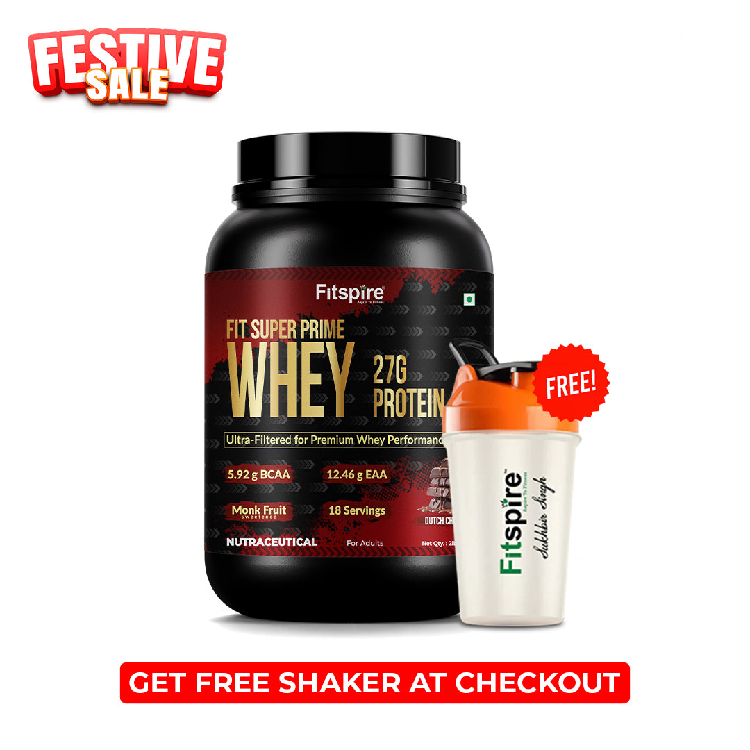 Fit Super Prime Whey Dutch Chocolate – 27g Per Scoop – Zero Sugar Whey – Naturally Sweetened with Monk Fruit – 2 lb (907g)