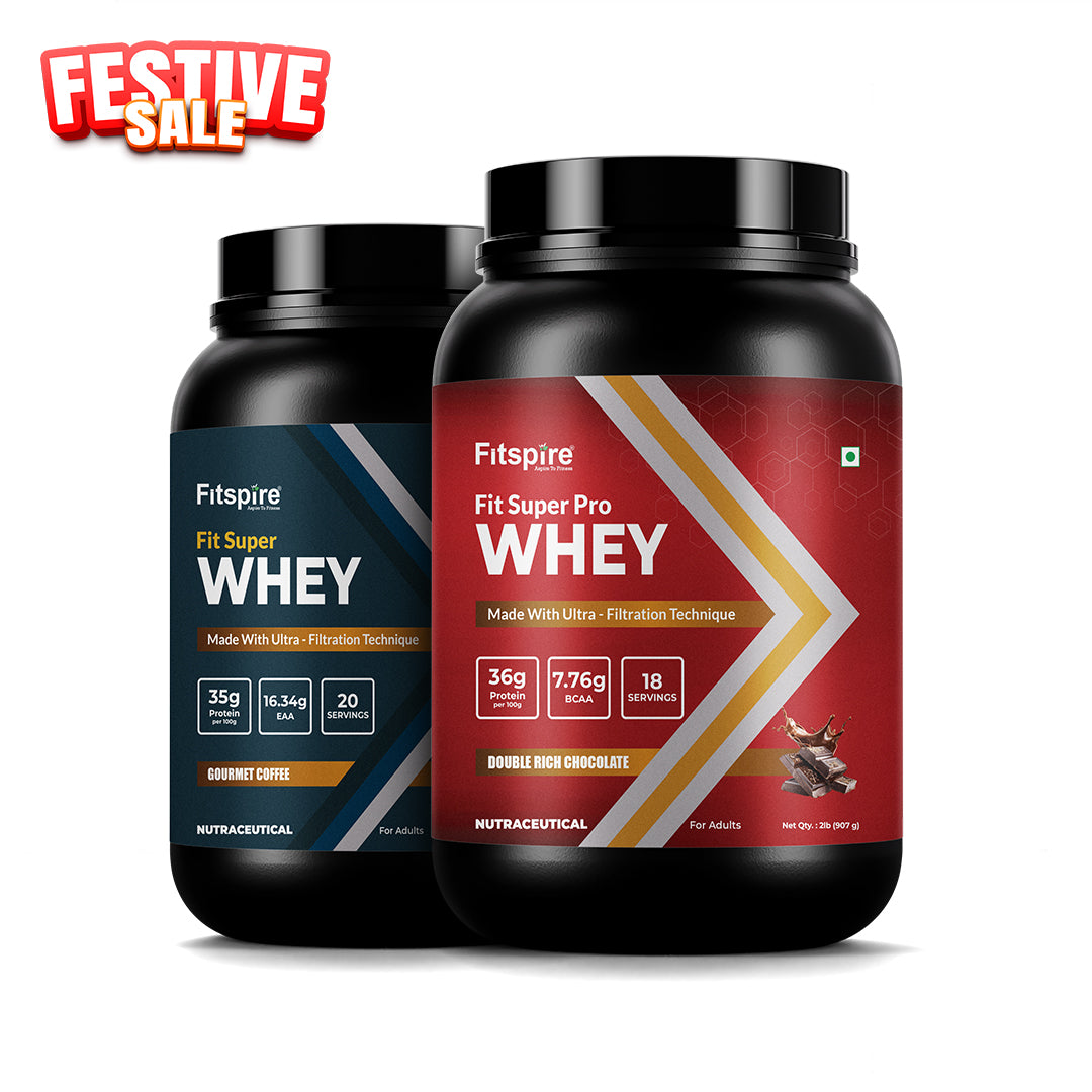 Fitspire Fit Super & Super Pro Whey Protein Combo (Chocolate & Gourmet Coffee Flavor)