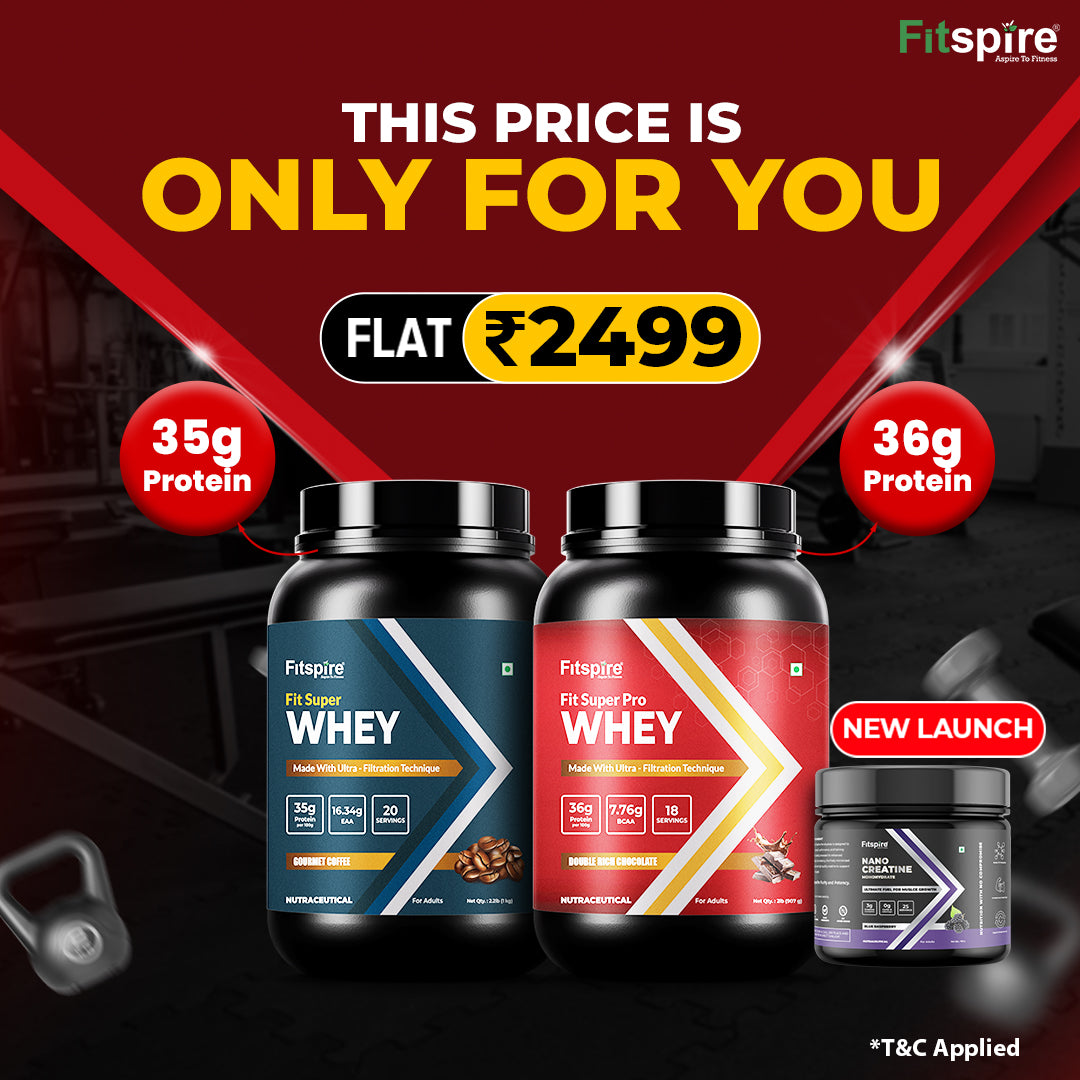 Fitspire Super Whey Protein Duo – Gourmet Coffee + Double Chocolate (Pack of 2)