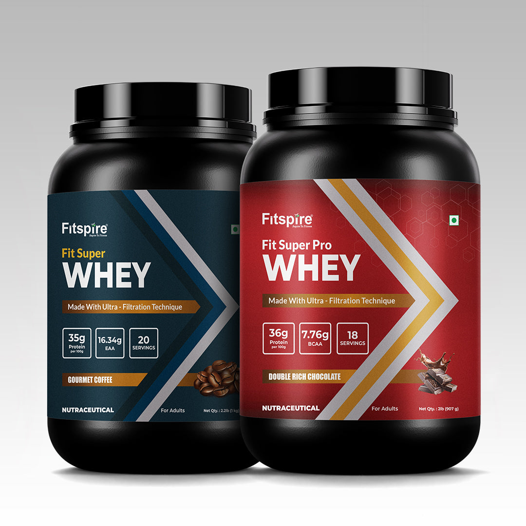 Fitspire Fit Super & Super Pro Whey Protein Combo (Chocolate & Gourmet Coffee Flavor)