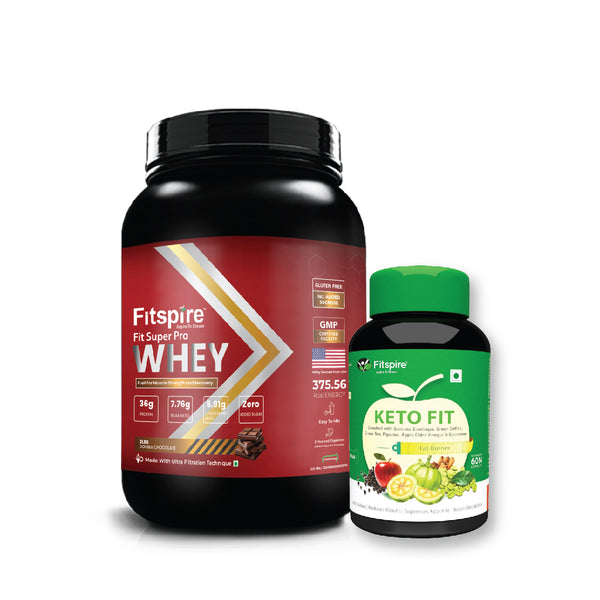 SUPER PRO WHEY PROTEIN (DOUBLE CHOCOLATE) WITH KETO FIT CAPSULE