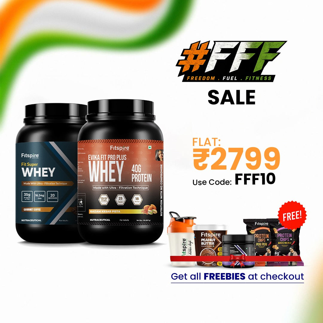 Fitspire Whey Protein Combo – Evika Fit Pro Plus (Badam Kesar Pista, 907g) & Fit Super Whey (Gourmet Coffee, 1kg)