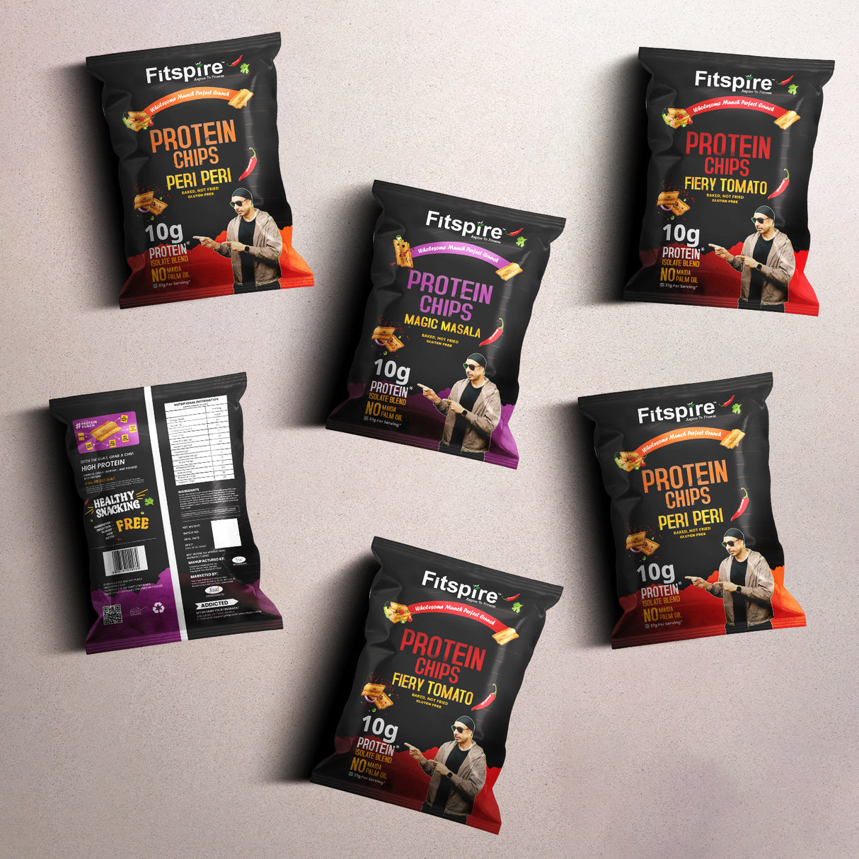 Fitspire Protein Chips ( Pack of 6 ) – Assorted Flavours